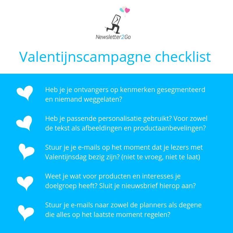 Valentijnsdag email campagne checklist